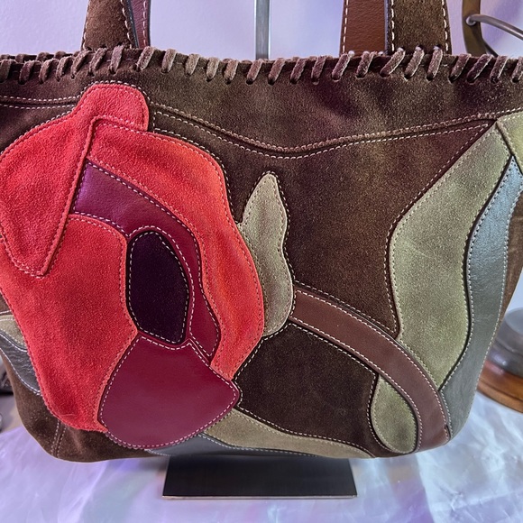 Coach Vintage Poppy For Peace Suede Tote Limited Edition - Picture 7 of 15